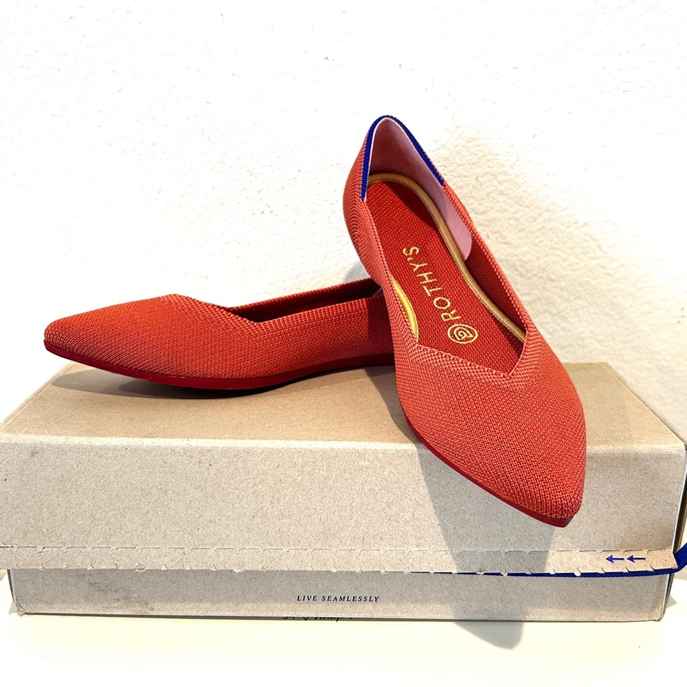 Rothy's The Point Flats in Copper, Size 7.5, New in Box